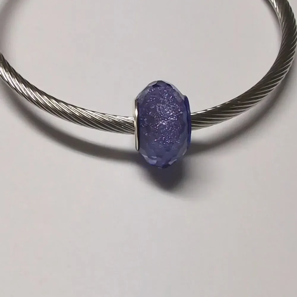 Sparkly Purple Charm for Pandora Style Bracelet‎